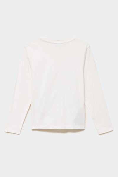 T-shirt manches longues Reine des neiges blanc fille