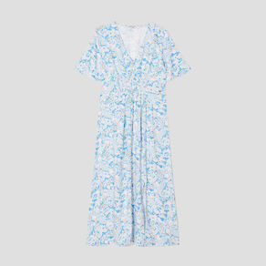 Robe longue droite Creeks blanc femme