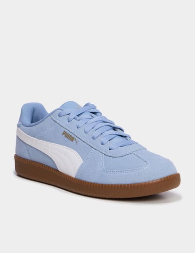 Baskets &agrave; lacets effet su&eacute;dine Puma bleu pastel femme