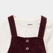 Ensemble 3 pi&egrave;ces avec robe velours violet fonc&eacute; b&eacute;b&eacute; fille