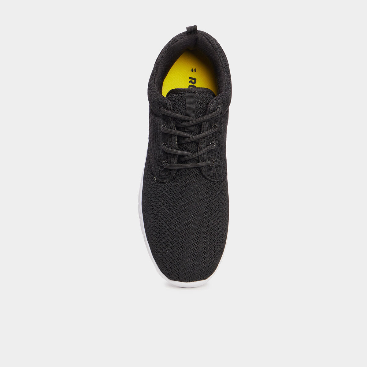 Baskets plates running crant&eacute;es noir homme