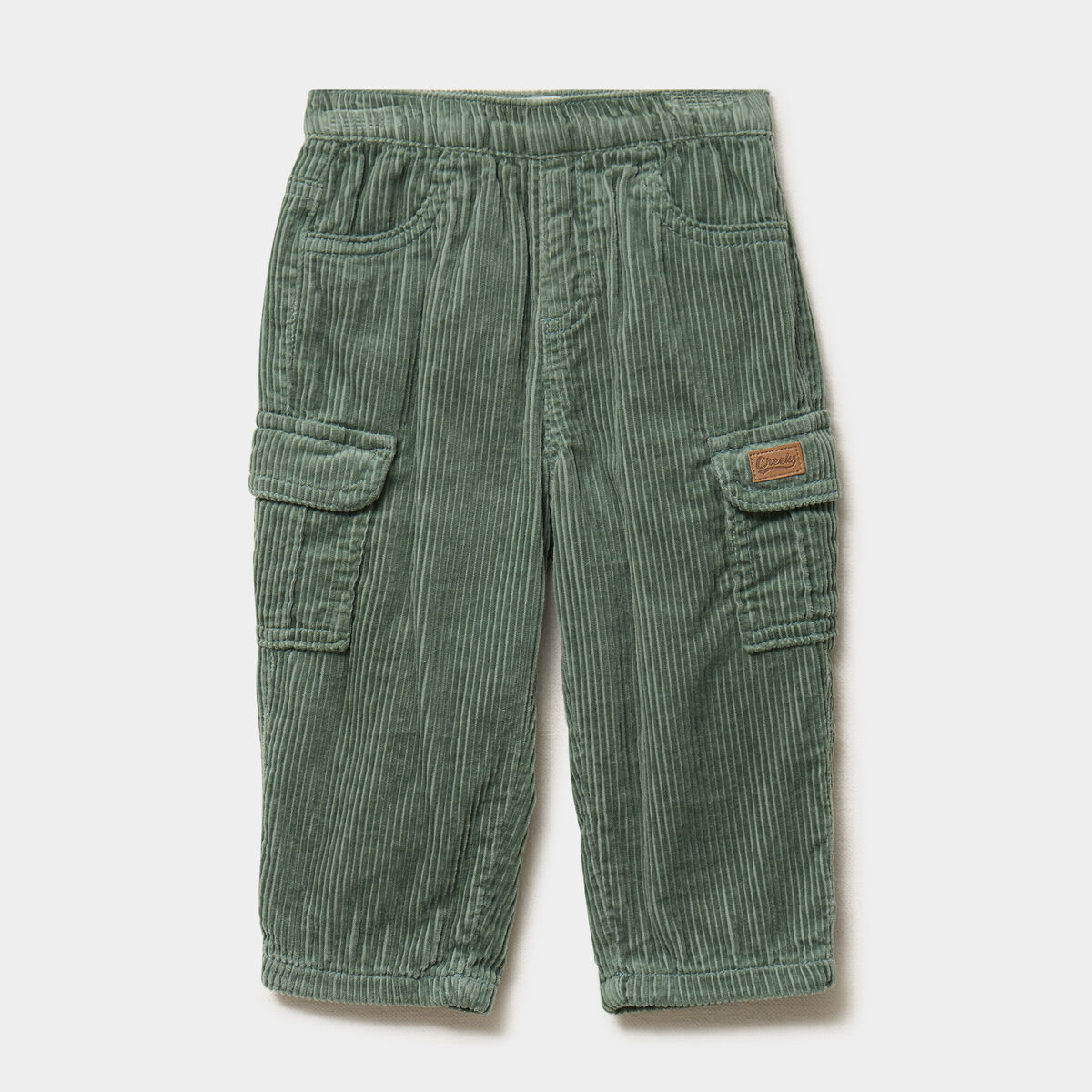 Pantalon effet velours c&ocirc;tel&eacute; vert &eacute;meraude b&eacute;b&eacute; gar&ccedil;on