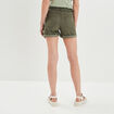 Short skinny 5 poches vert kaki femme