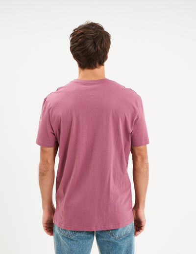 T-shirt droit en coton manches courtes mauve homme