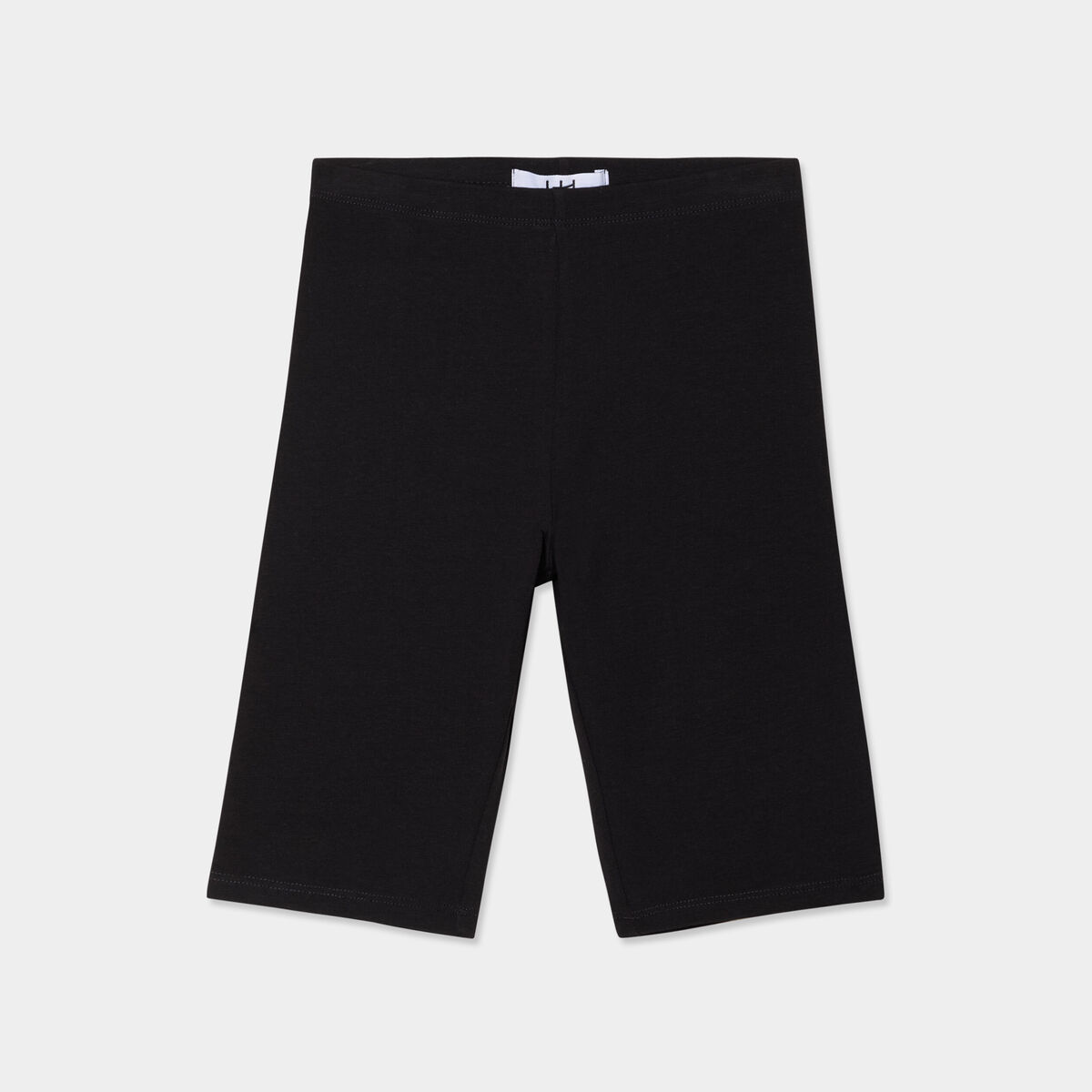 Short cycliste coton taille &eacute;lastiqu&eacute;e noir fille