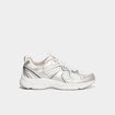 Baskets running &agrave; lacets gris argent homme