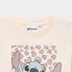 T-shirt col rond manches longues Stitch beige fille