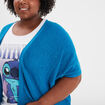 Gilet manches 3/4 bleu canard femme grande taille