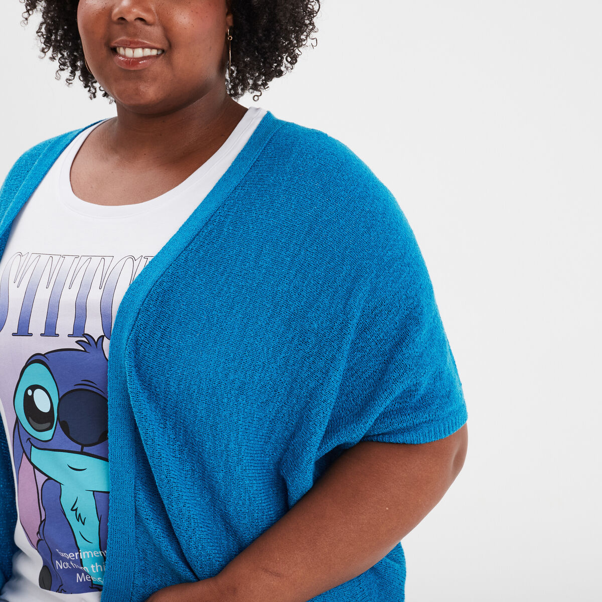 Gilet manches 3/4 bleu canard femme grande taille