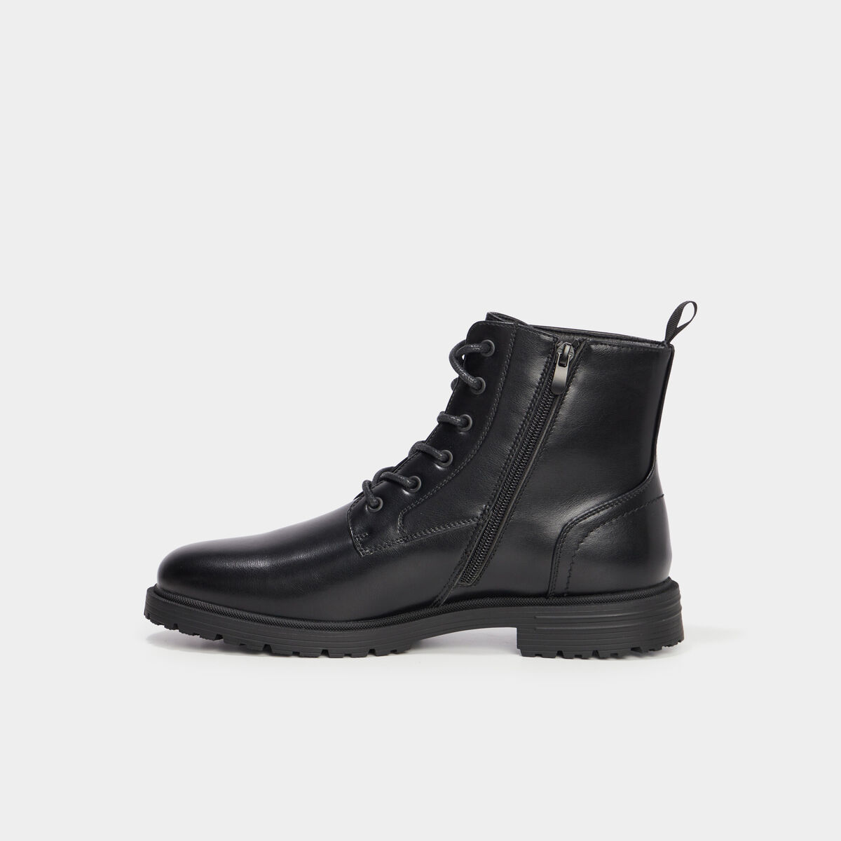 Bottines zipp&eacute;es effet similicuir noir homme
