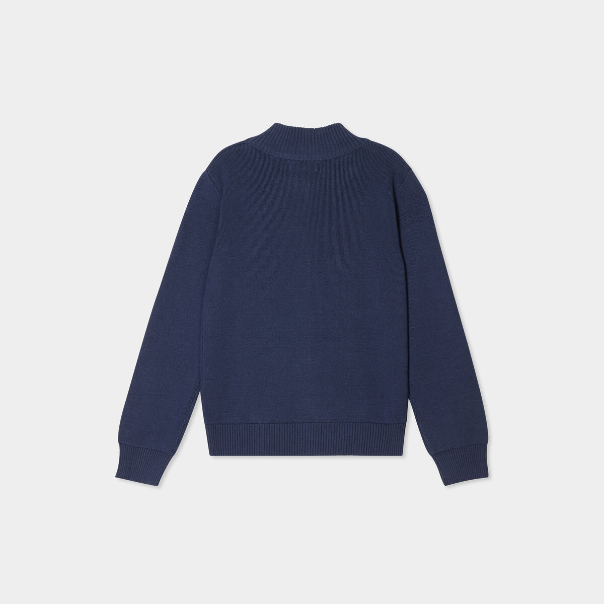 Gilet zippé col montant coton bleu marine garçon