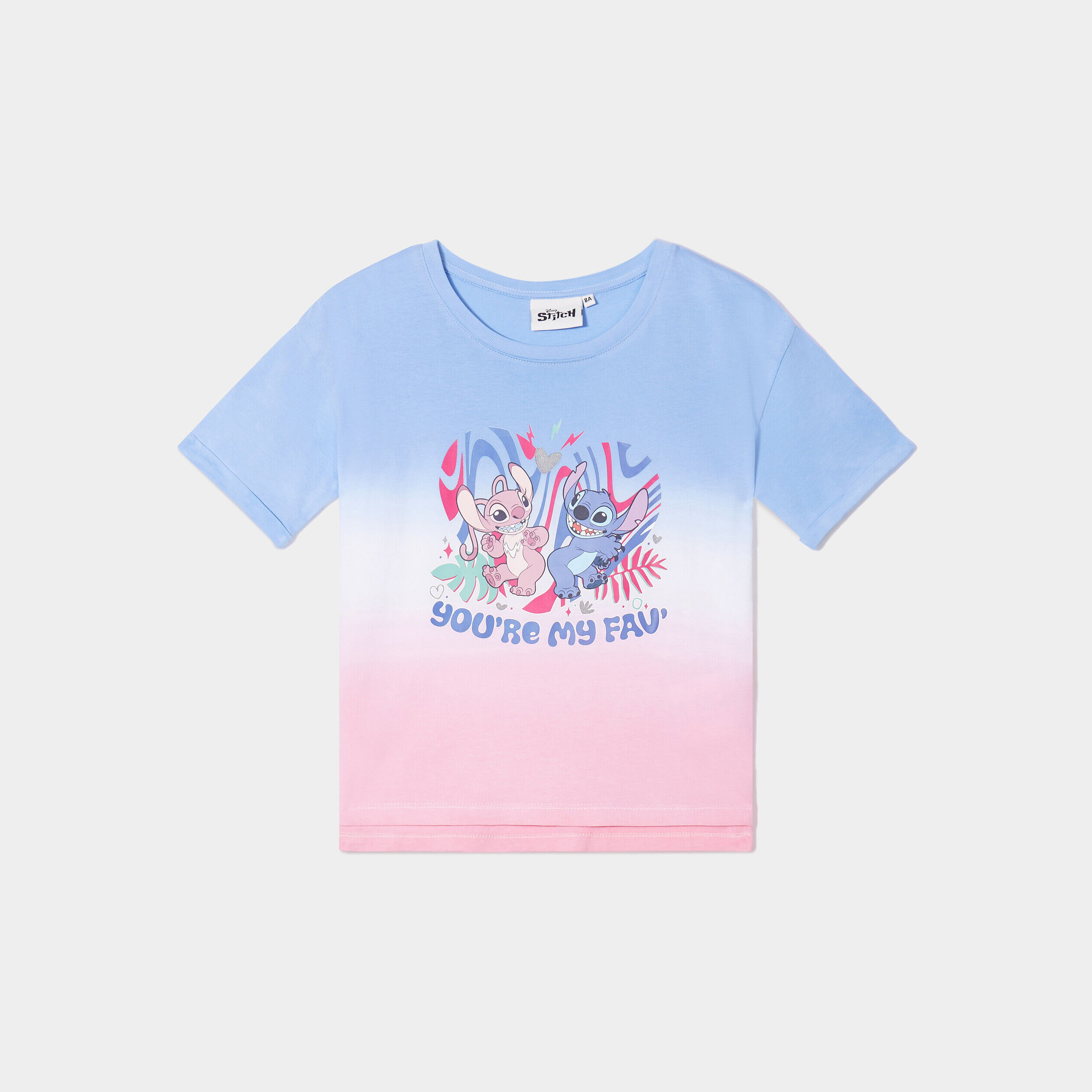 T-shirt manches courtes coton Stitch multicolore fille