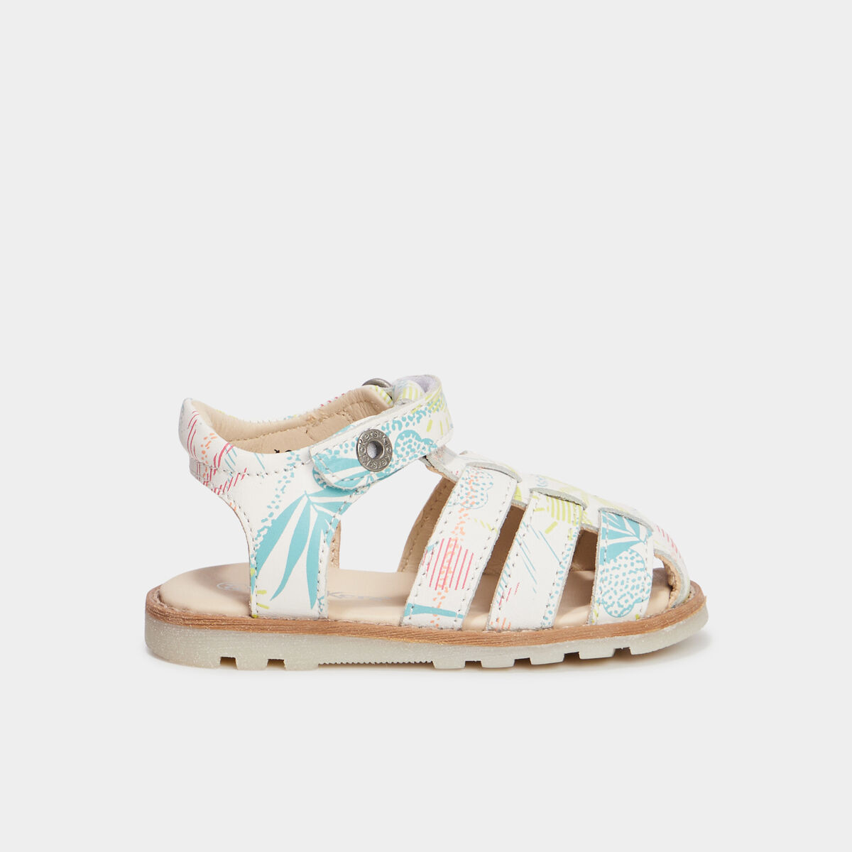Sandales en cuir Kickers Nonosti blanc bébé fille