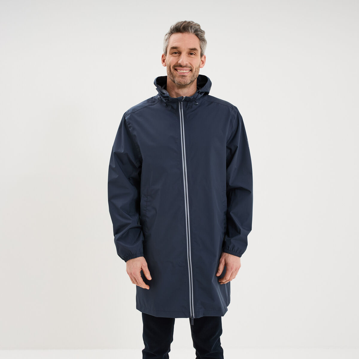 Parka imperm&eacute;able coupe-vent &agrave; capuche gris fonc&eacute; homme