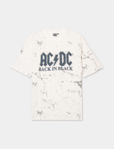T-shirt manches courtes coton AC/DC blanc homme