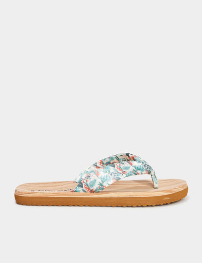 Tongs de plage esprit foulard multicolore femme