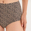 Culotte taille haute microfibre marron femme