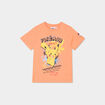 T-shirt coton manches courtes Pikachu orange fonc&eacute; gar&ccedil;on