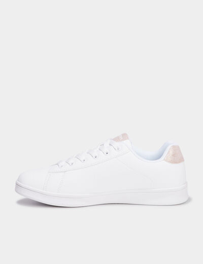 Tennis basses &agrave; lacets blanc femme