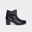 Bottines avec boucles en cuir noir femme