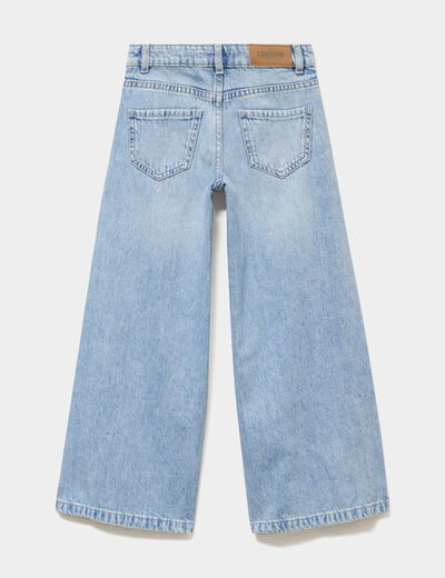 Jean large 5 poches taille ajustable denim triple stone fille