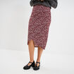 Jupe midi portefeuille bordeaux femme