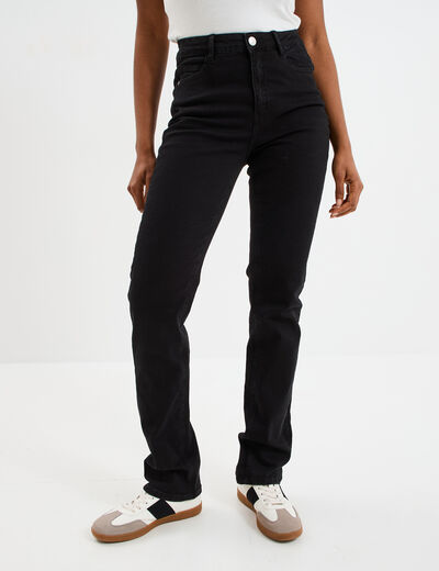 Jeans regular 5 poches coton Creeks denim noir femme