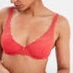 Soutien-gorge foulard paddé dentelle rose framboise femme