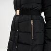 Doudoune ceintur&eacute;e mi-longue &agrave; capuche noir femme