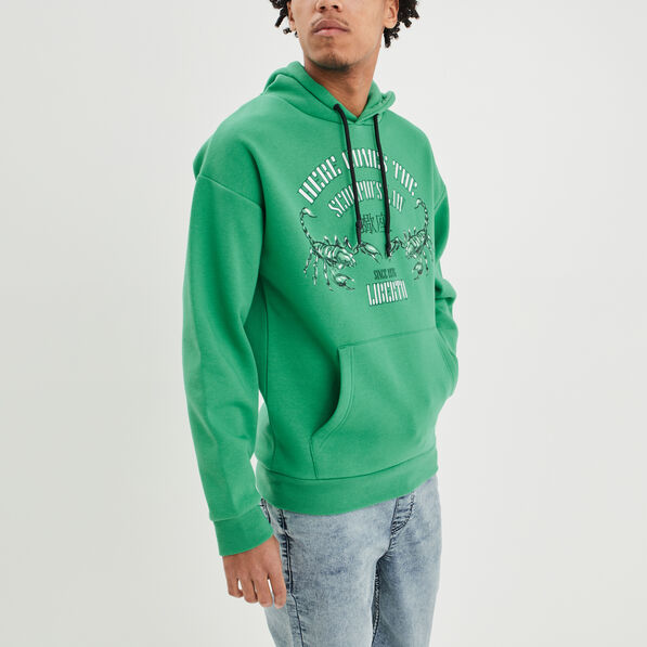 Sweat à capuche hoodie vert homme