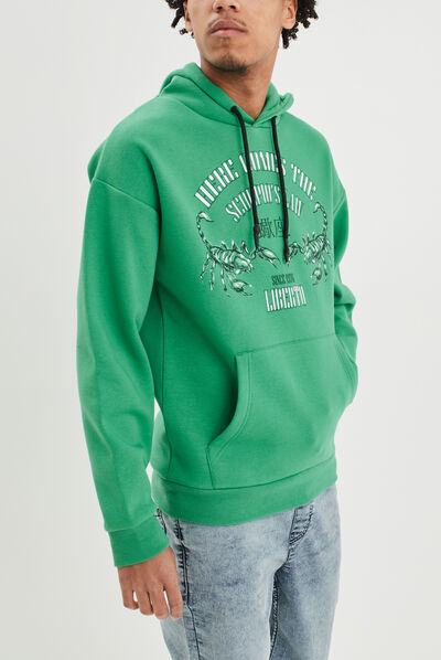 Sweat à capuche hoodie vert homme