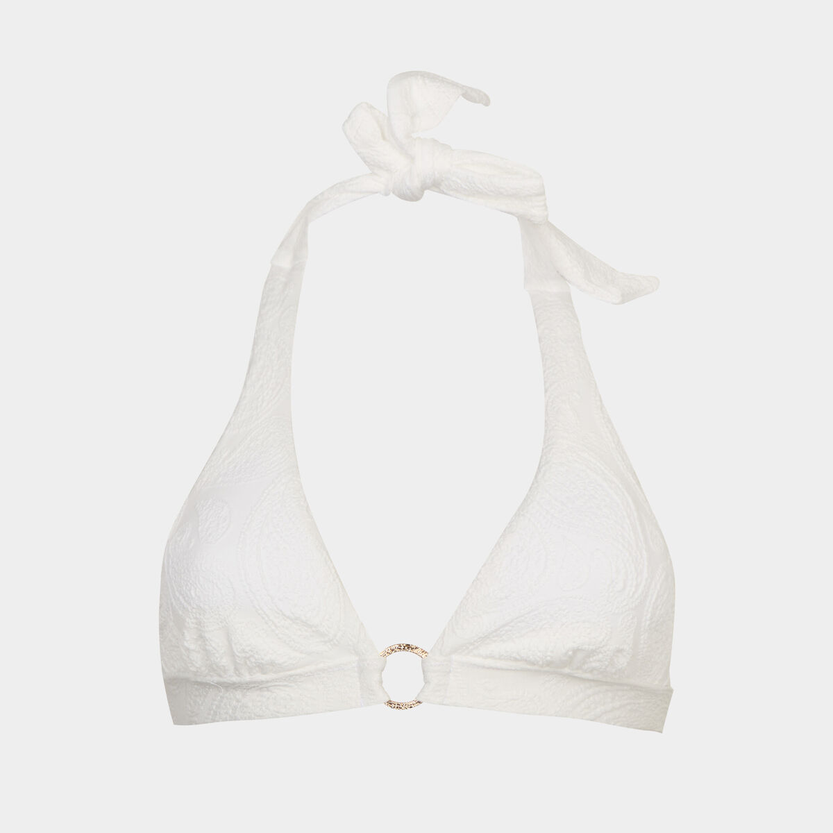 Haut de maillot de bain foulard ivoire femme