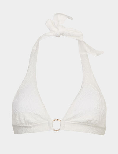Haut de maillot de bain foulard ivoire femme