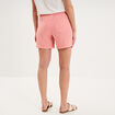 Short mom taille &eacute;lastiqu&eacute;e rose femme