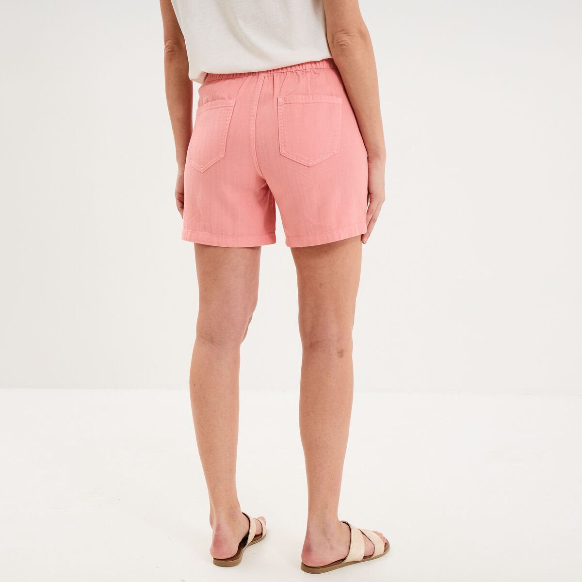 Short mom taille &eacute;lastiqu&eacute;e rose femme