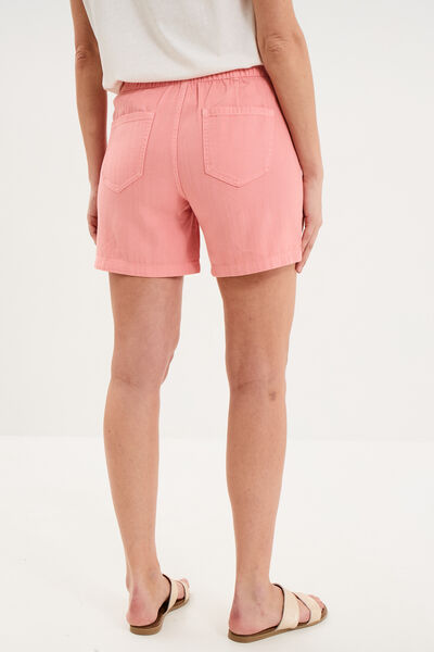 Short mom taille &eacute;lastiqu&eacute;e rose femme