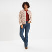 T-shirt col rond manches courtes coton rouge foncé femme