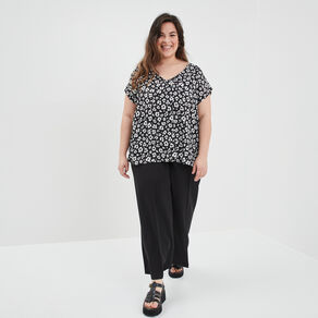 pantalon city large modavista noir femmegt Pantalon city large Modavista noir femme grande taille