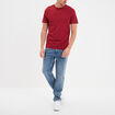 T-shirt droit en coton manches courtes rouge homme