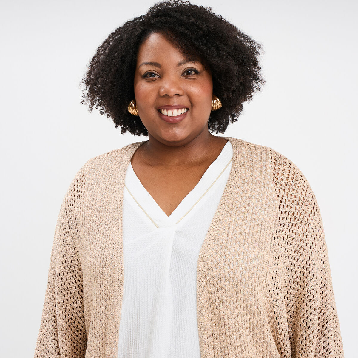 Gilet chauve-souris mi-long jaune or femme grande taille