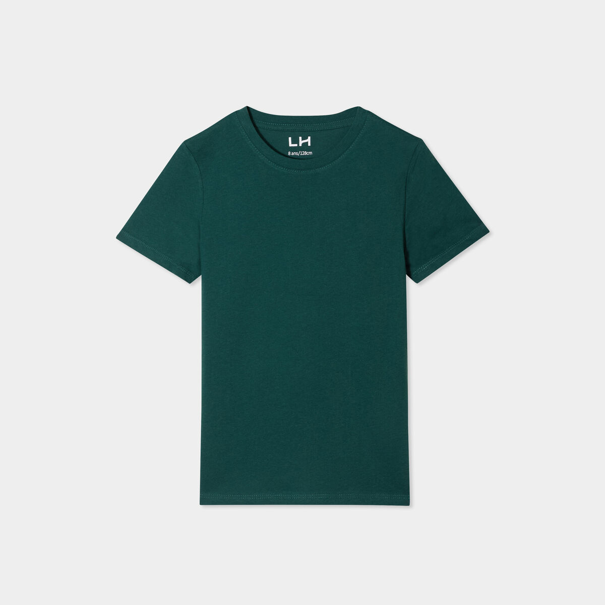 T-shirt en coton manches courtes vert foncé garçon