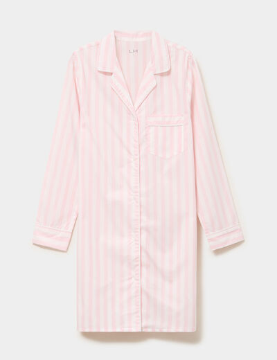 Chemise de nuit manches longues coton ecru femme