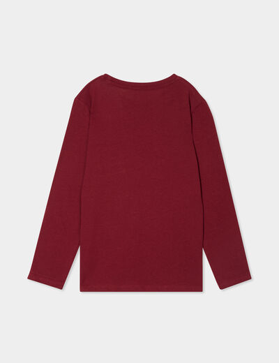 T-shirt manches longues bordeaux garçon