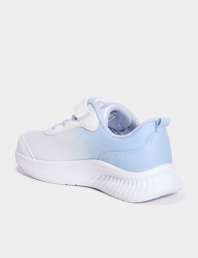 Baskets running à scratchs blanc fille