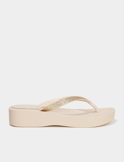 Tongs plateformes Ipanema sable femme