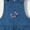 Robe salopette droite en jean Creeks denim stone bébé fille