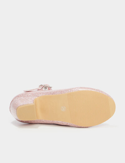 Babies à paillettes vernies Disney rose fille