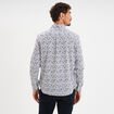 Chemise droite imprimée manches longues ecru homme