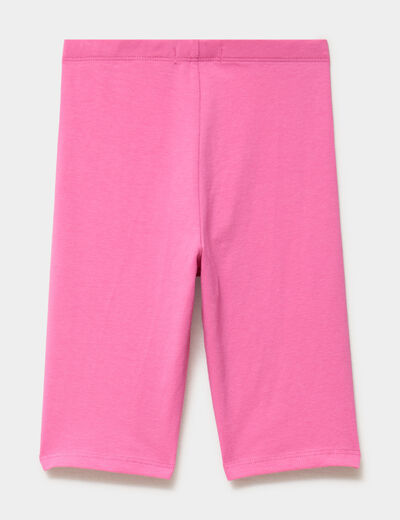 Short cycliste coton taille &eacute;lastiqu&eacute;e rose fushia fille