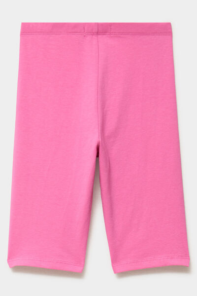 Short cycliste coton taille &eacute;lastiqu&eacute;e rose fushia fille